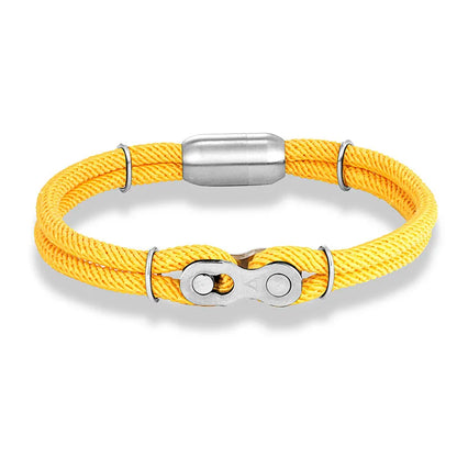 Biker Chain Magnetic Bracelet Rugged Rope & Rock Style