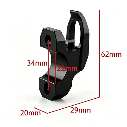Colgador de casco y gancho para bolsa CNC para Kawasaki KLR 650 – Montaje en abrazadera de cilindro de freno