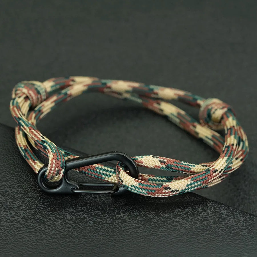 Military Paracord Bracelet for Men – Tactical Rope Wristband, 5 Colors