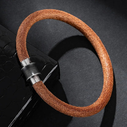 Refined Drive Minimalist Leather Bracelet for Him