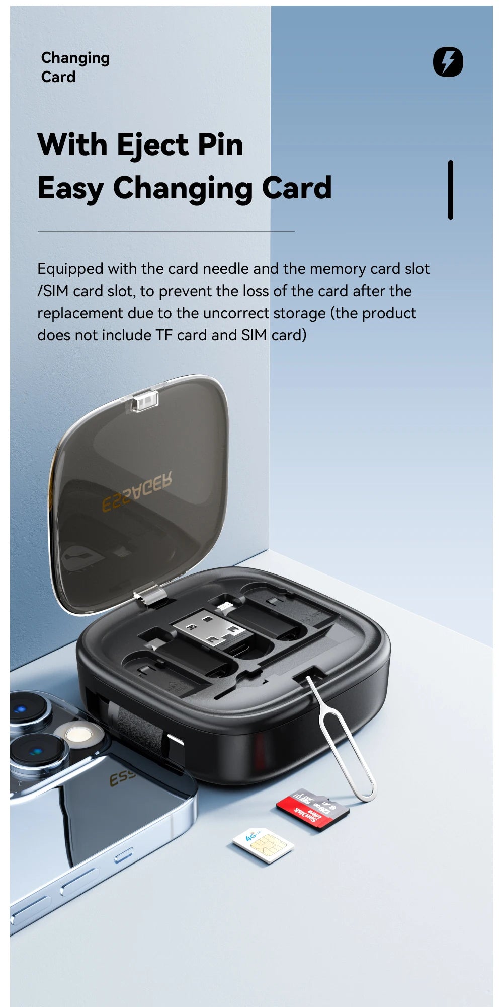 60W Fast Charger Travel Kit - 3-in-1 USB-C Cable, Storage Box & Phone Stand