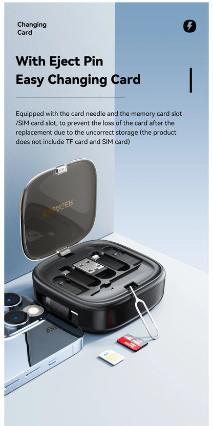 60W Fast Charger Travel Kit - 3-in-1 USB-C Cable, Storage Box & Phone Stand