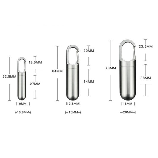 Waterproof Stainless Steel Pill Keychain Container - Portable Medicine Holder, 3 Sizes