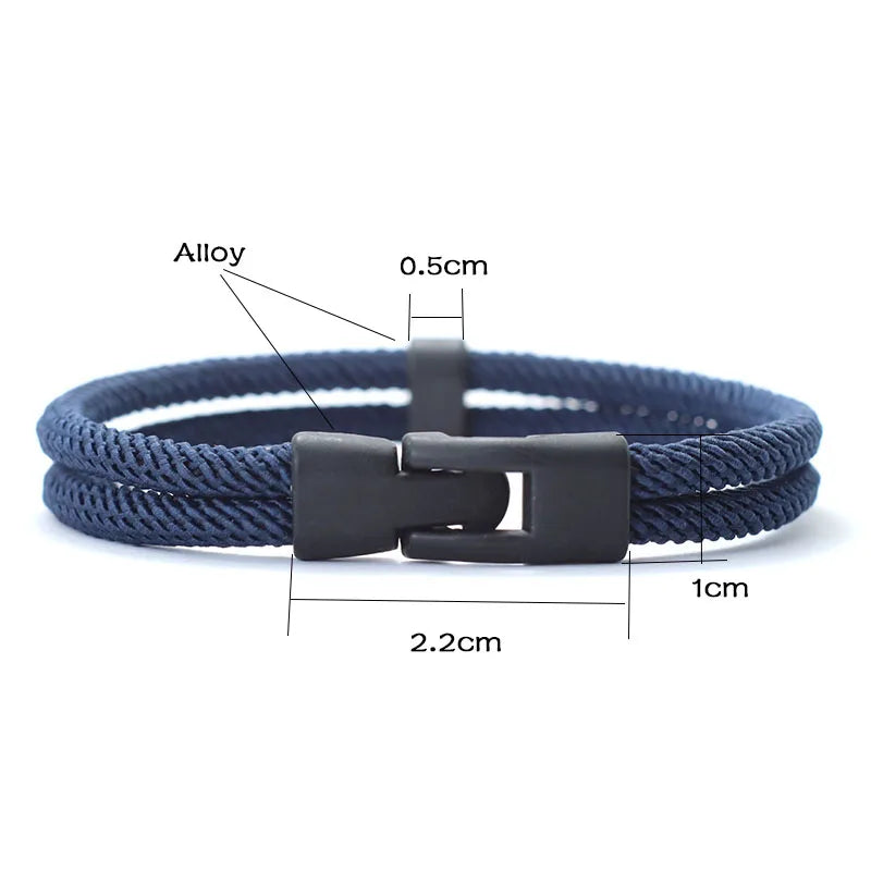 New Fashion Men Bracelet Thread Double Layer Detachable Matching Stackable Braslet Leisure