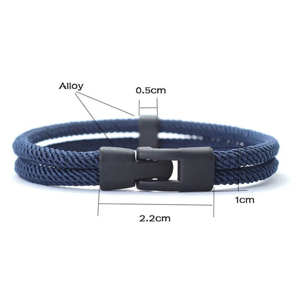 New Fashion Men Bracelet Thread Double Layer Detachable Matching Stackable Braslet Leisure