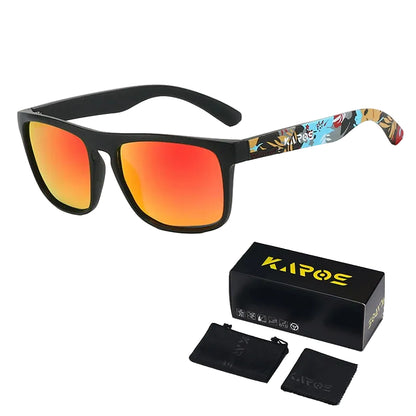 Gafas de sol deportivas polarizadas de camuflaje - UV400, lente TAC, 63 mm, estuche incluido, 10 diseños
