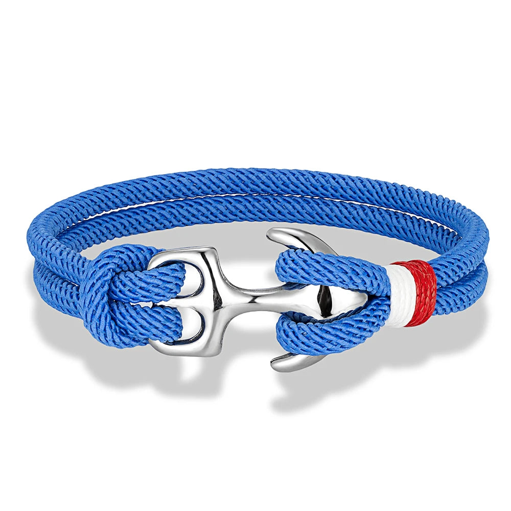 Nautical Survival Bracelet  Dual Rope with Stainless Steel Anchor