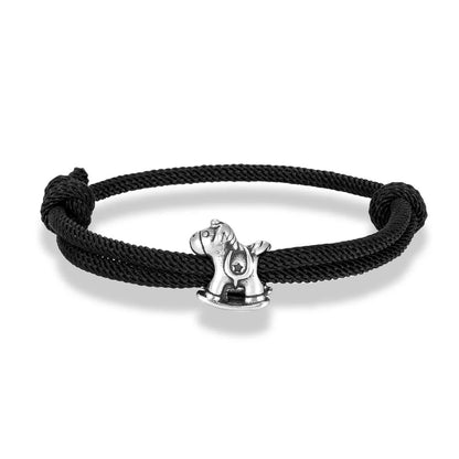Equestrian Spirit Bracelet Stainless Steel Horse Charm on Adjustable Rope deideas