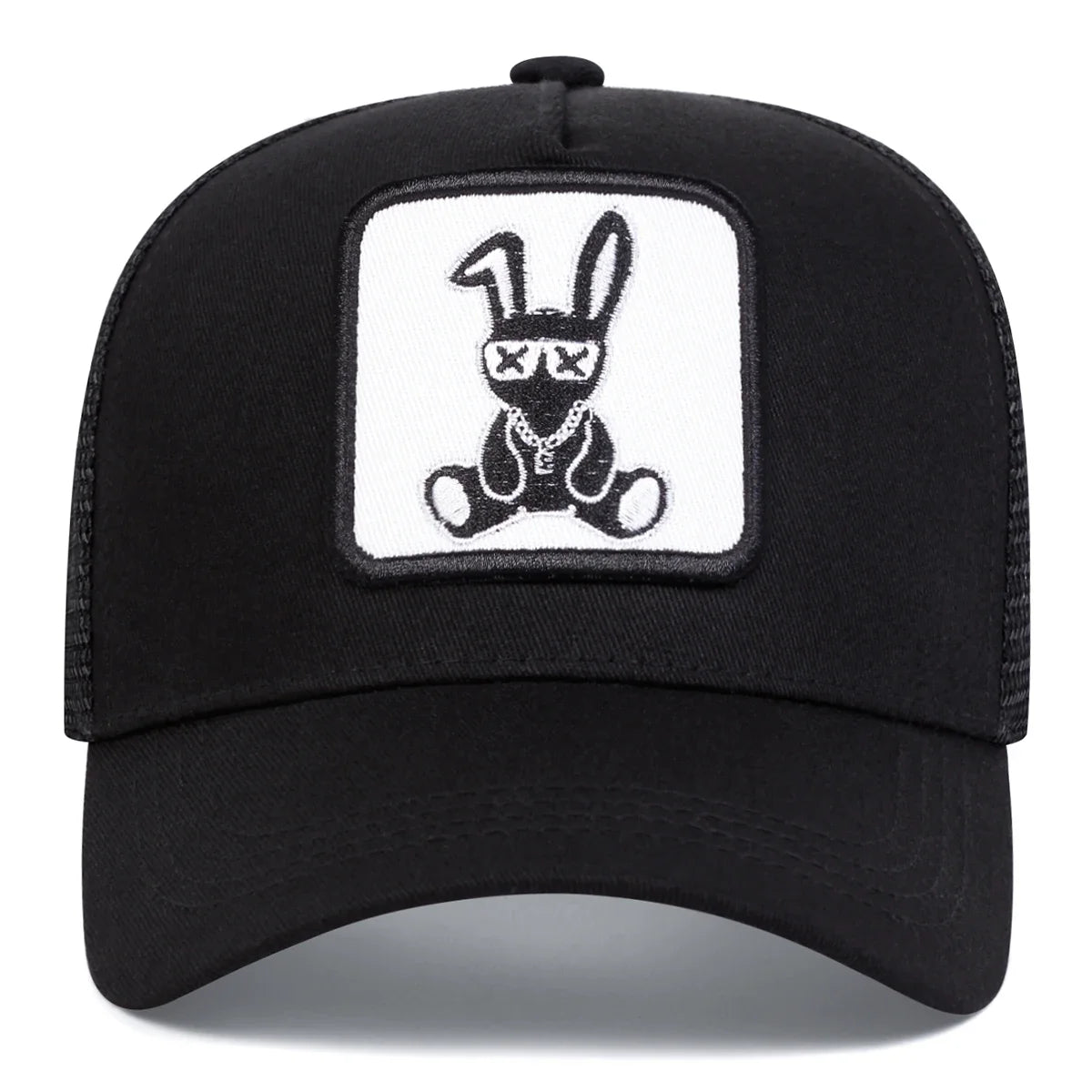Rabbit Embroidery Baseball Cap - Mesh Trucker, Adjustable, Unisex