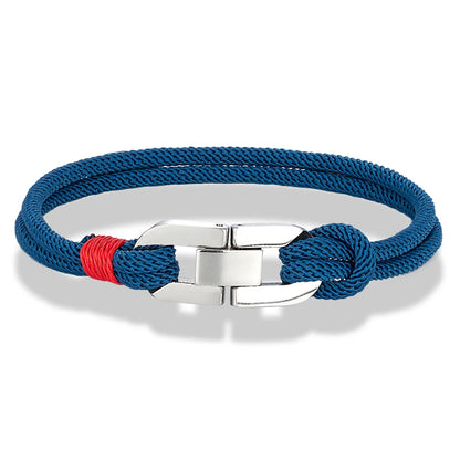 Pulsera de cuerda trenzada y ancla de acero – Estilo náutico para parejas