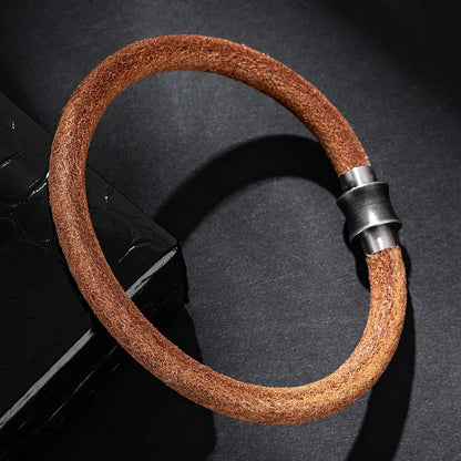 Refined Drive Minimalist Leather Bracelet for Him