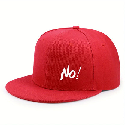 NO Logo Baseball Cap - Minimalist Flat Brim Urban Street Hat Unisex