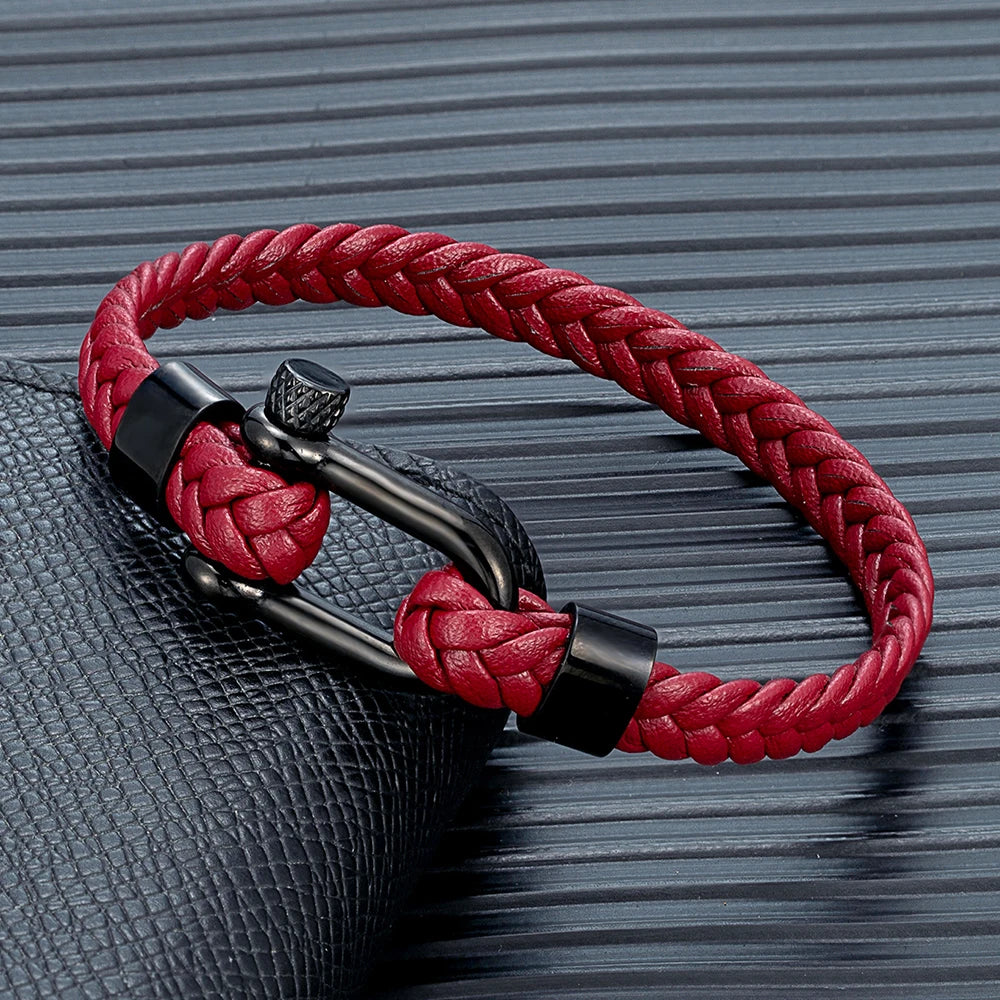 Minimalist Leather Bracelet - Magnetic Clasp, Stainless Steel