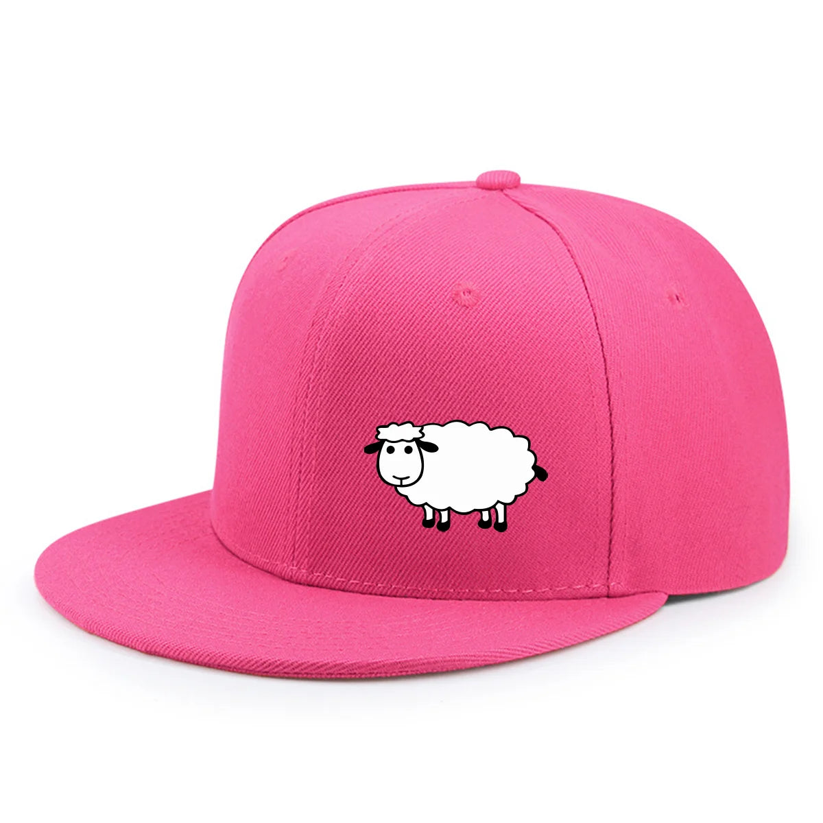 Sheep Pattern Baseball Cap - Adjustable Flat Brim Unisex Street Style Hat