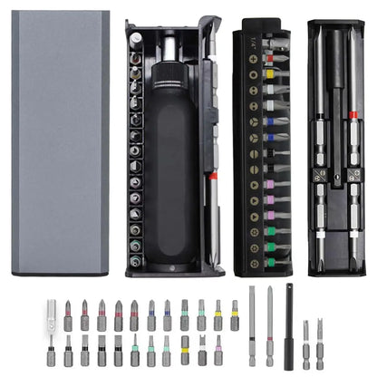 Ratchet precision screwdriver with Phillips Torx magnetic drill bit
