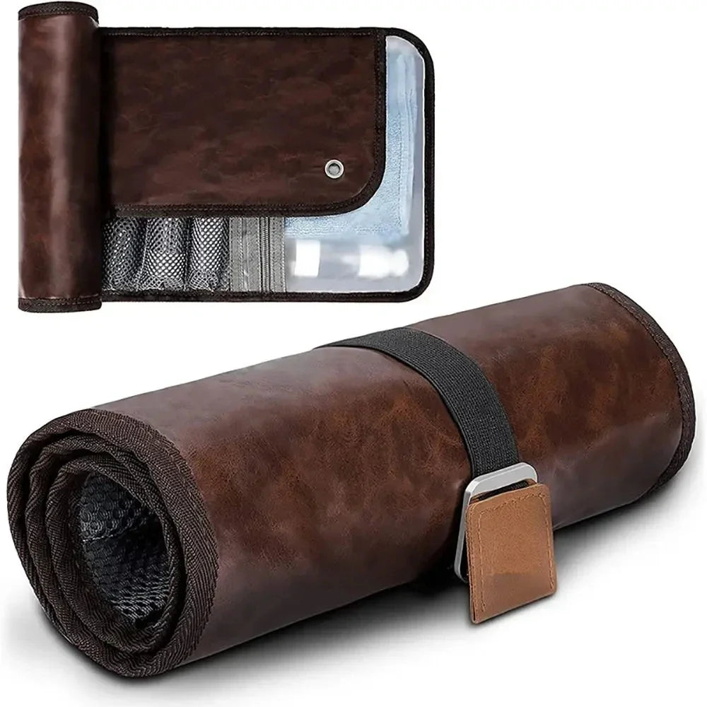 Neceser de piel premium para hombre - Kit de viaje resistente al agua