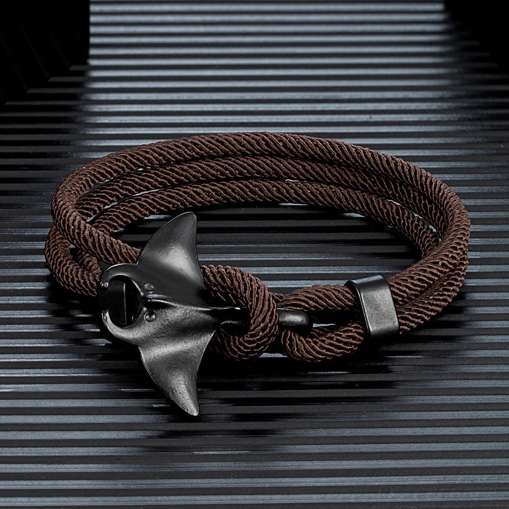 Manta Ray Rope Bracelet Ocean-Inspired Multilayer Design deideas