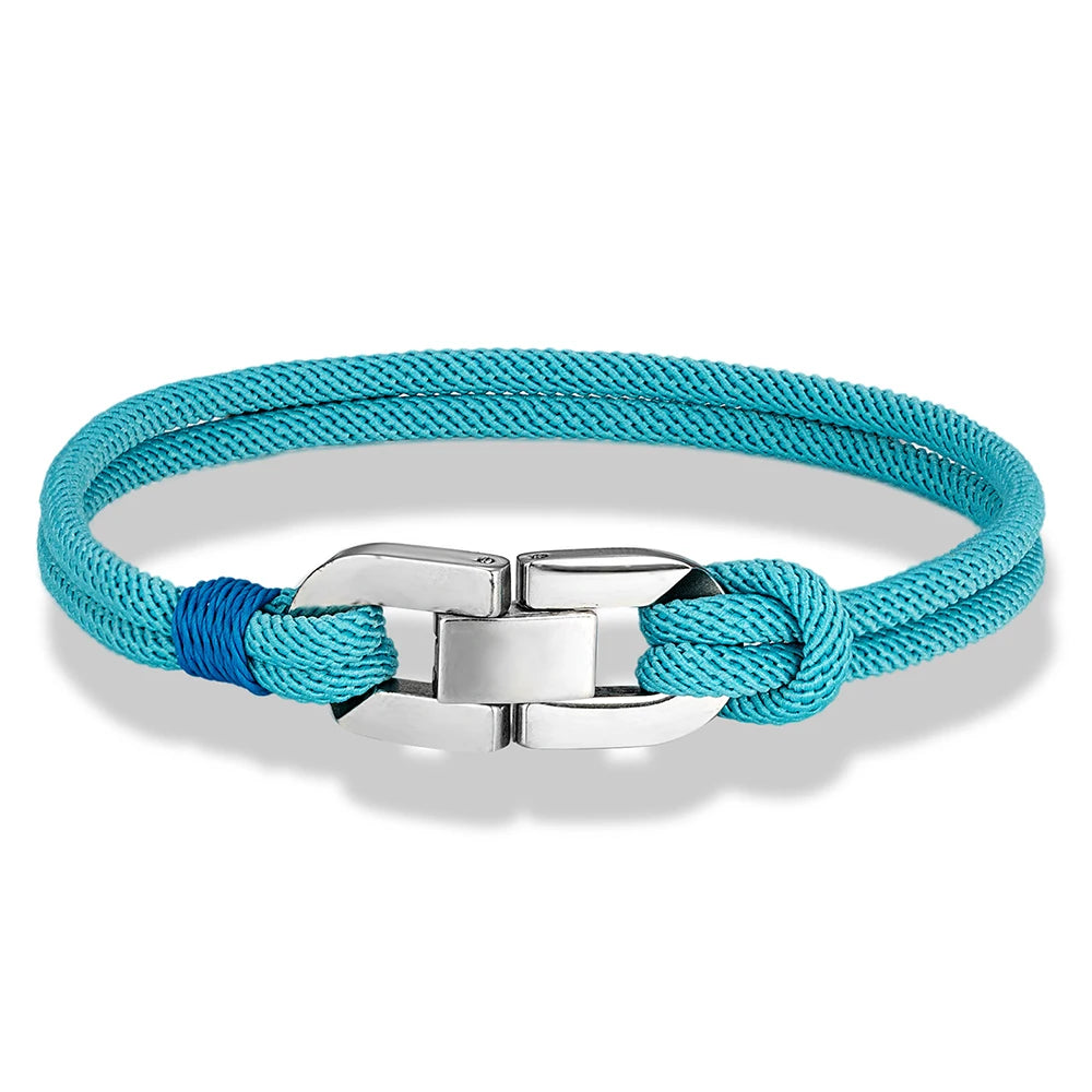 Pulsera de cuerda trenzada y ancla de acero – Estilo náutico para parejas