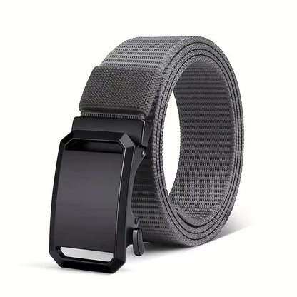 Cinturón Táctico de Lona - Hebilla Automática, 3.8cm, 125cm, 6 Colores, Unisex