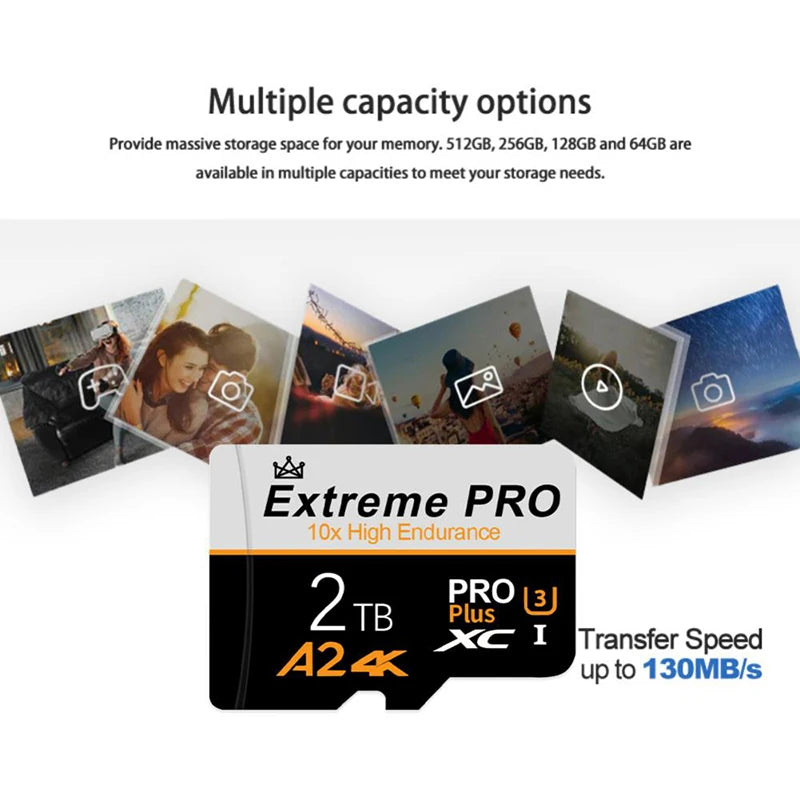 TF SD Card 2TB High Capacity Speed Mobile Storage Flash Memory