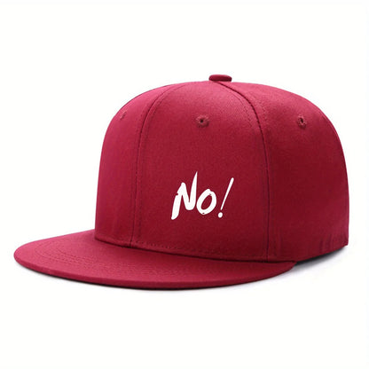 NO Logo Baseball Cap - Minimalist Flat Brim Urban Street Hat Unisex