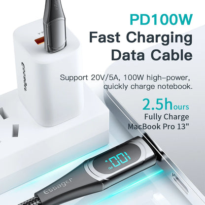 USB Type-C To USB C Cable 100W/5A PD Fast Charging Charger Cable