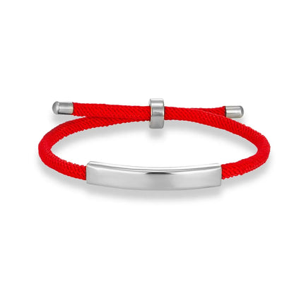 Pulsera de cuerda grabada a medida - Acero inoxidable, ajustable, 15 colores, personalizada