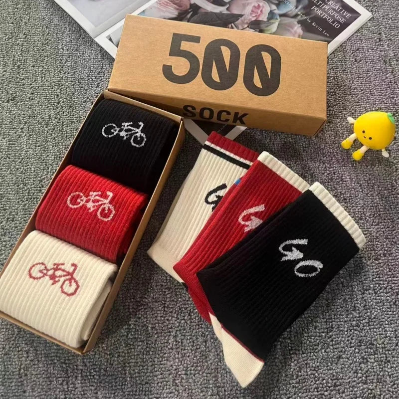 Cyclist Cotton Socks 3-Pack Gift Box – Zero Emission, Pure Style