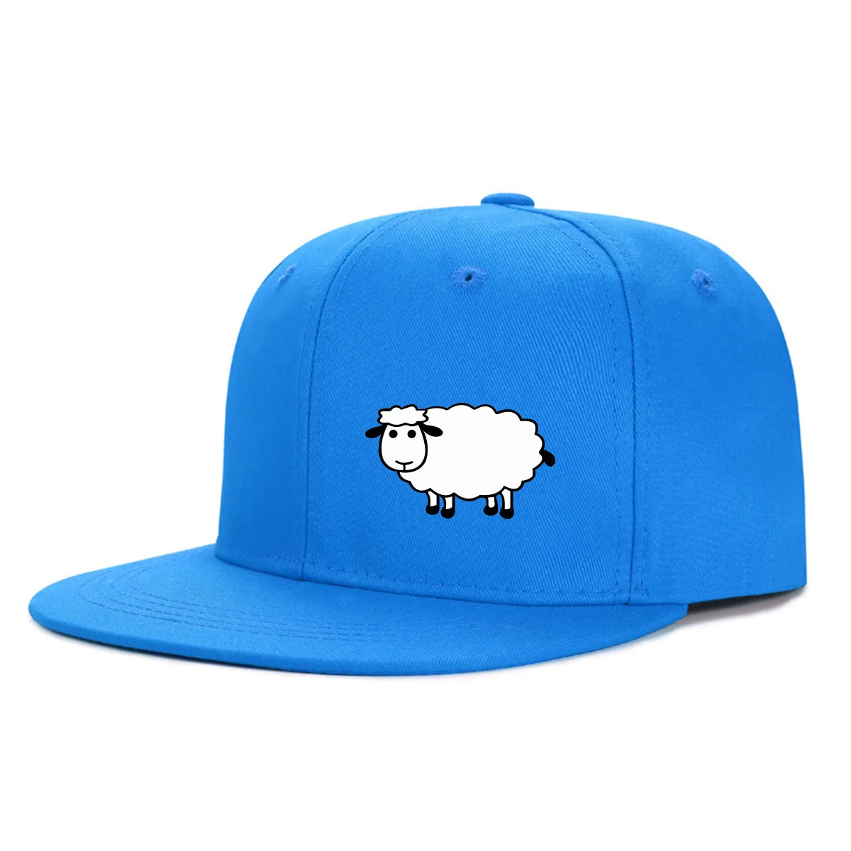 Sheep Pattern Baseball Cap - Adjustable Flat Brim Unisex Street Style Hat