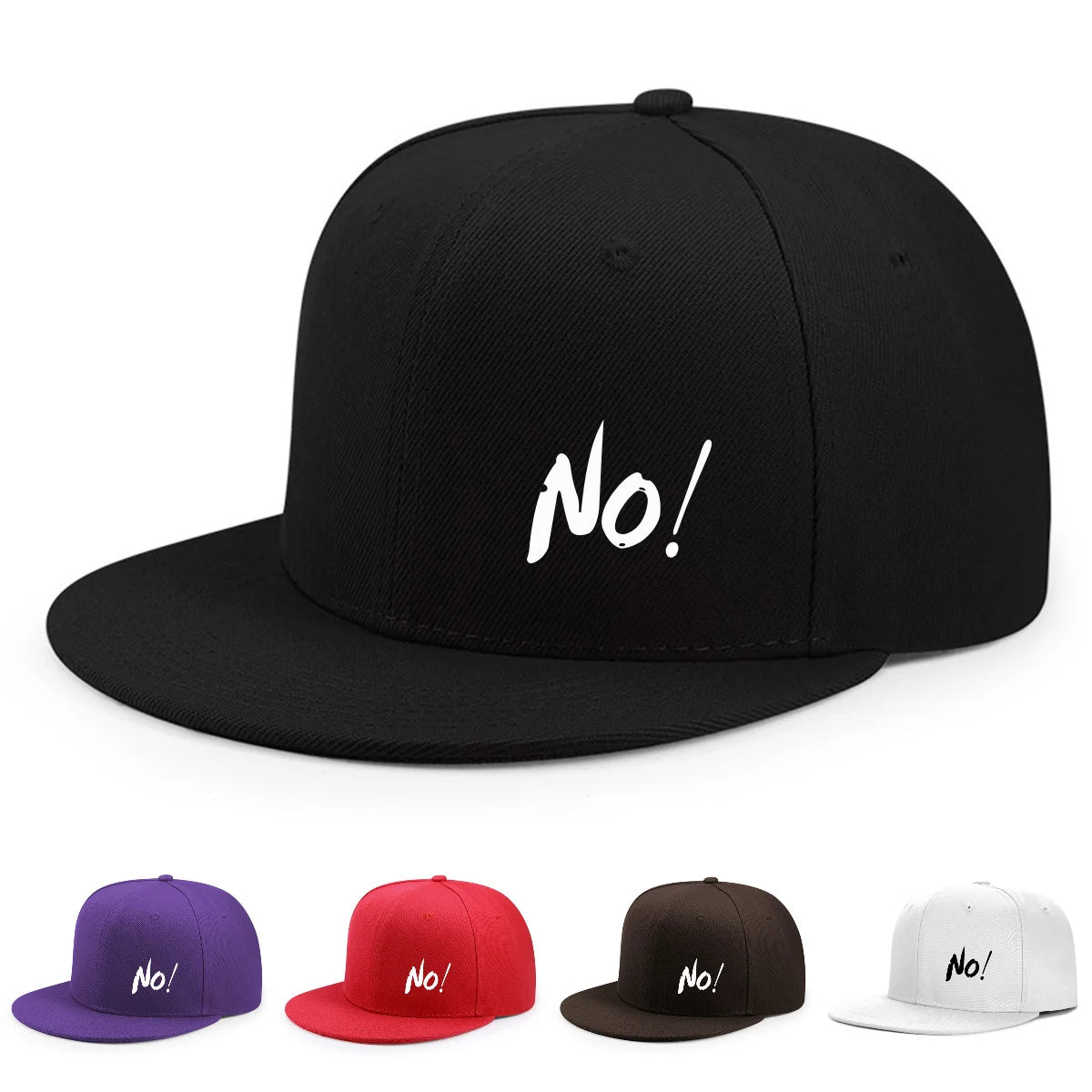 NO Logo Baseball Cap - Minimalist Flat Brim Urban Street Hat Unisex