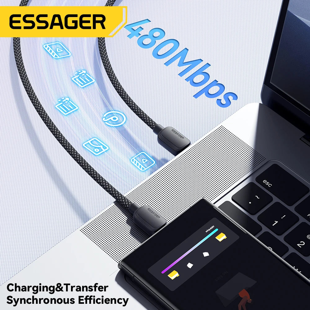 USB-C to USB-C Cable 100W - 5A Fast Charging, Braided