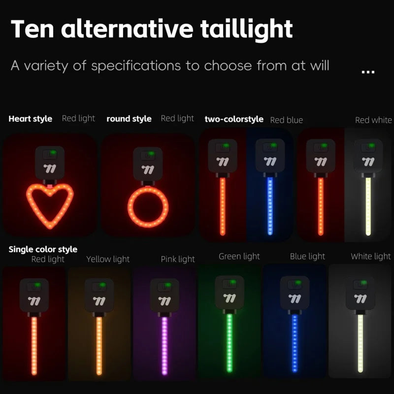 DIY LED Taillight – Replaceable Light Bar, Type-C Rechargeable