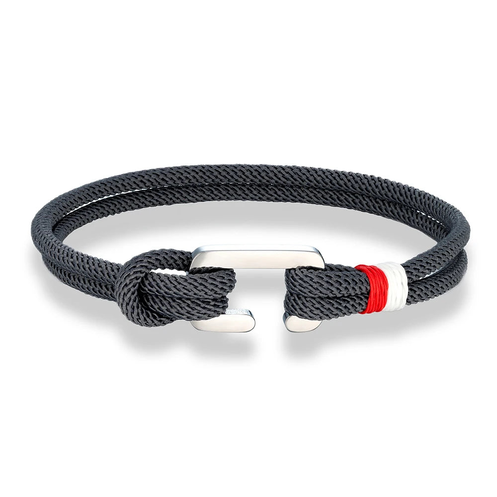 Boho Style Nylon Rope Bracelet Stainless Steel Mini Clasp