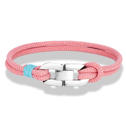 Pulsera de cuerda trenzada y ancla de acero – Estilo náutico para parejas