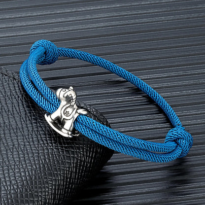 Equestrian Spirit Bracelet Stainless Steel Horse Charm on Adjustable Rope deideas