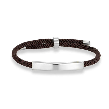 Pulsera de cuerda grabada a medida - Acero inoxidable, ajustable, 15 colores, personalizada