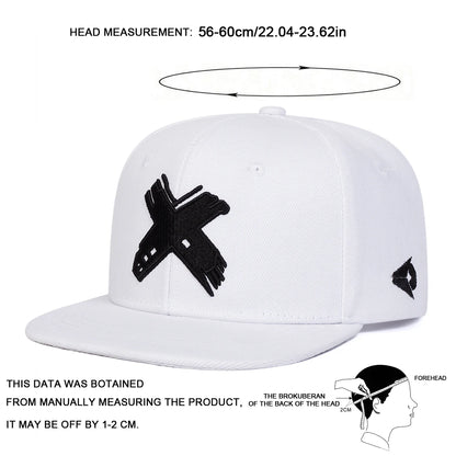 Hat Snapback Cap X Logo Casual Spring & Autumn Hip-Hop Style