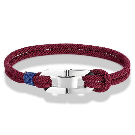Braided Rope & Steel Anchor Bracelet Couples Nautical Style