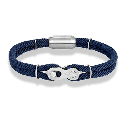 Biker Chain Magnetic Bracelet Rugged Rope & Rock Style