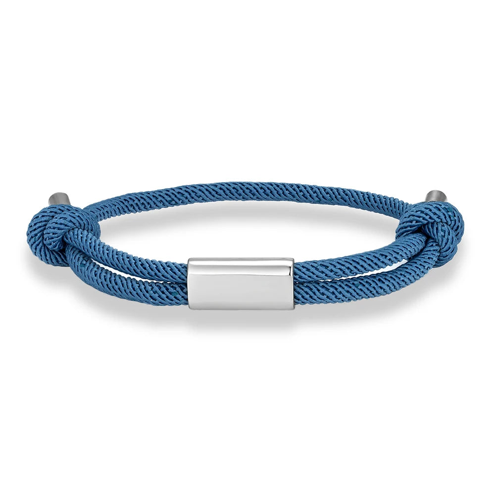 Pulsera de cuerda personalizada – Grabado de nombre personalizado | Náutica Boho Unisex