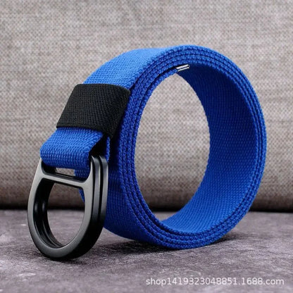 Striped Canvas Belt - Double Buckle Unisex (110-170cm)