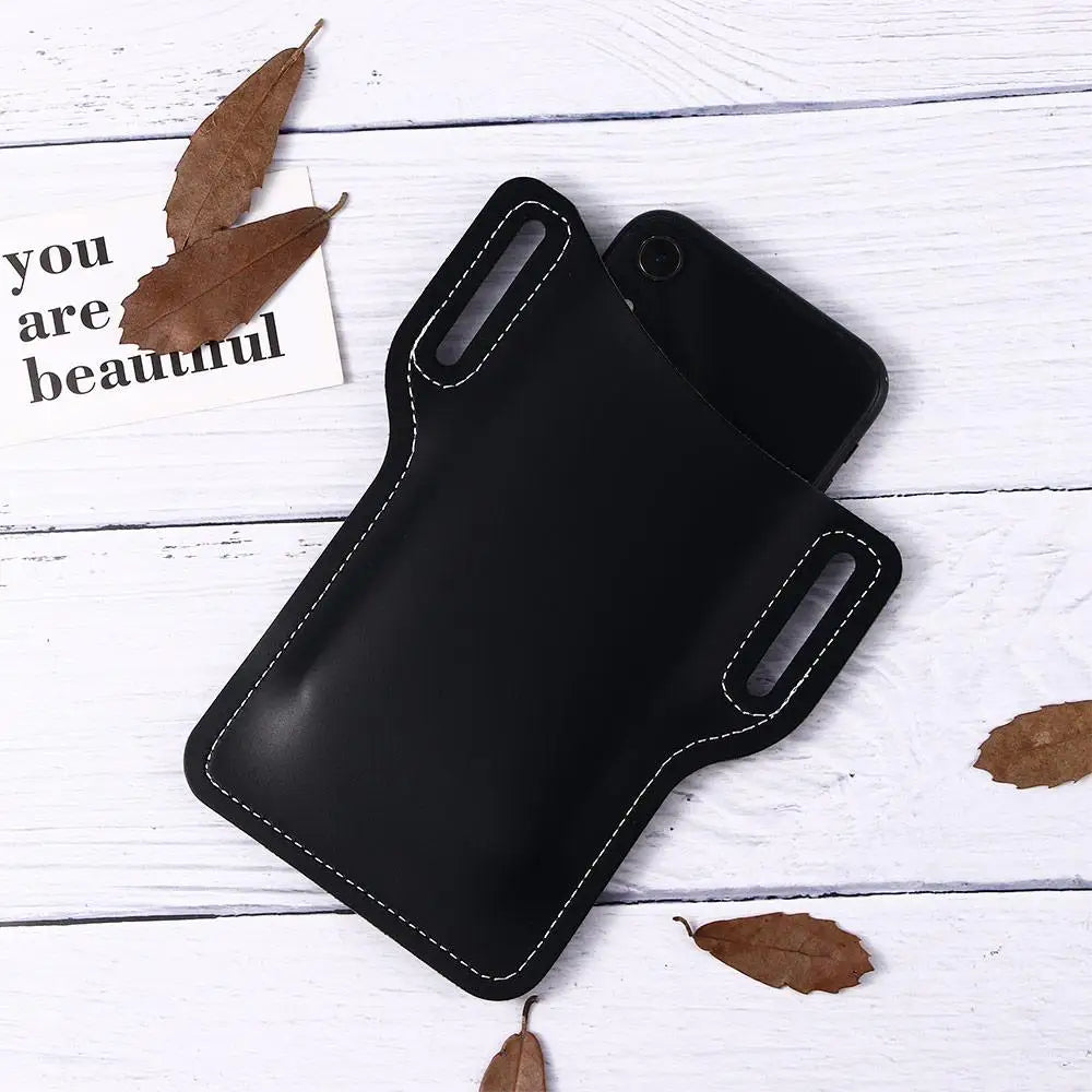 Funda de cuero para teléfono con clip para cinturón – Estuche de cuero sintético para hombres, 2 colores