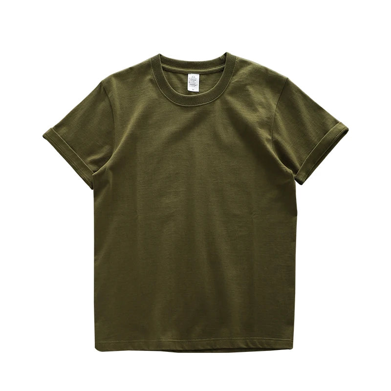 Solid Color Cotton Short Sleeve T-Shirt Top Casual T-Shirts