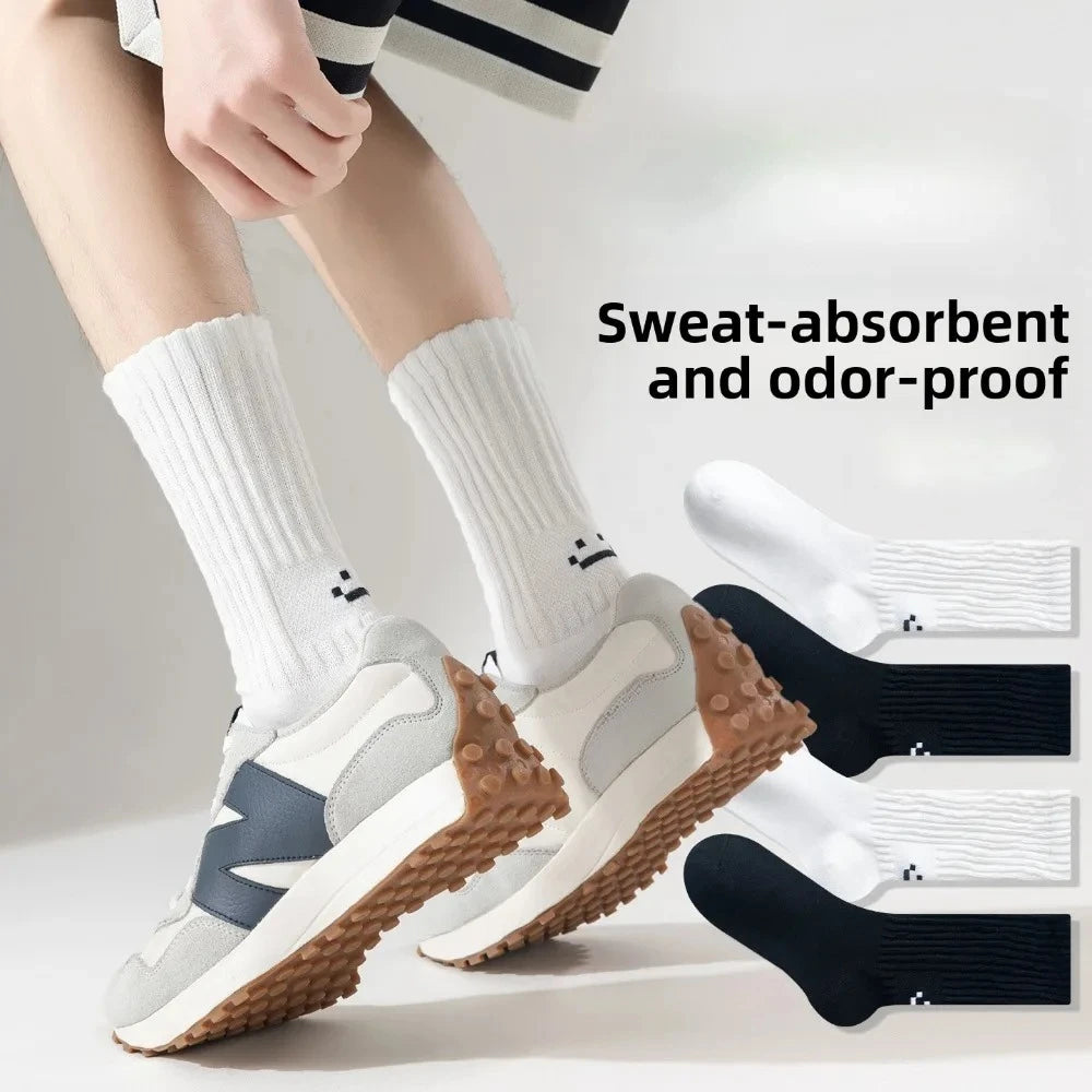 Calcetines de Algodón – Mezcla Suave, Caña Media, Talla 35-44, 5 Colores, Unisex