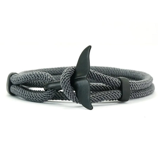 Tidal - Whale Tail Charm Bracelet, Adjustable, Unisex