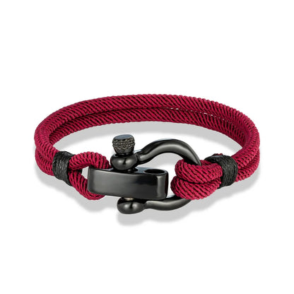 Outdoor Rescue Bracelet Durable Rope & Steel Shackle Buckle