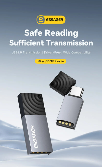 Dual-Interface Card Reader - USB-C & USB 2.0 to MicroSD/TF Adapter for Tech Professionals