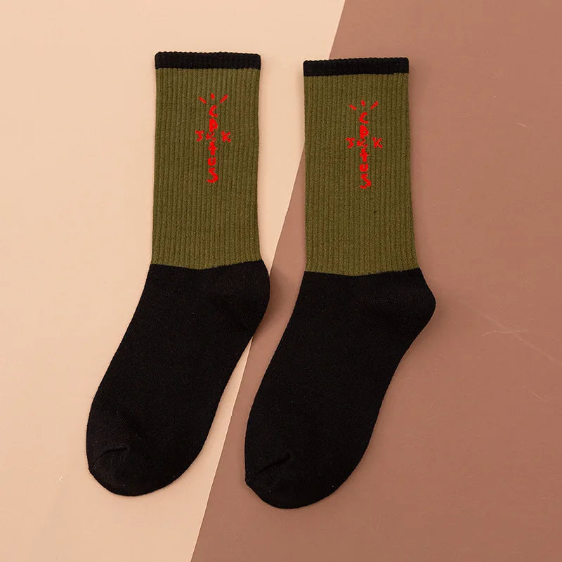 Cactus Jack White Crew Socks - Bandana Design Streetwear Cotton Blend | Men's EUR 36-43