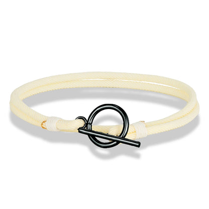Stylish Rope Bracelet Nautical Design with Stainless Steel OT Buckle