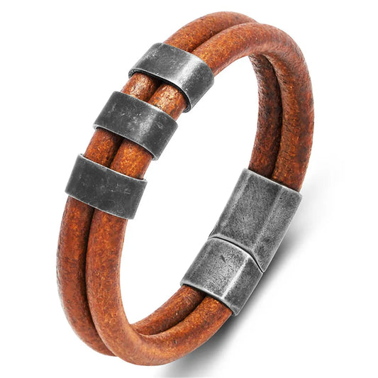 Equestrian Edge Vintage Double Strand Leather Bracelet